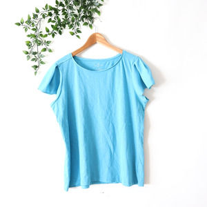 Talbots Woman Plus Size 1X Short Flutter Sleeve Blue Top